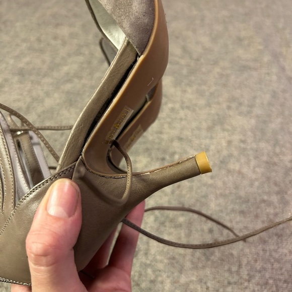 Jeffrey Campbell Picabo Taupe Stiletto Lace Up Heel - Picture 6 of 9